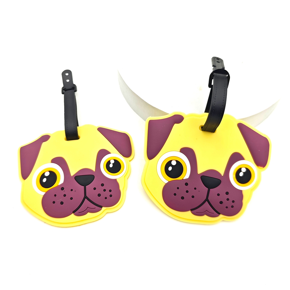 Travel Accessories Dog - 旅行、出張、空港の荷物バッグ、紛失防止タグ、大人の旅行の必需品、2個のためのかわいい犬の荷物タグペンダント