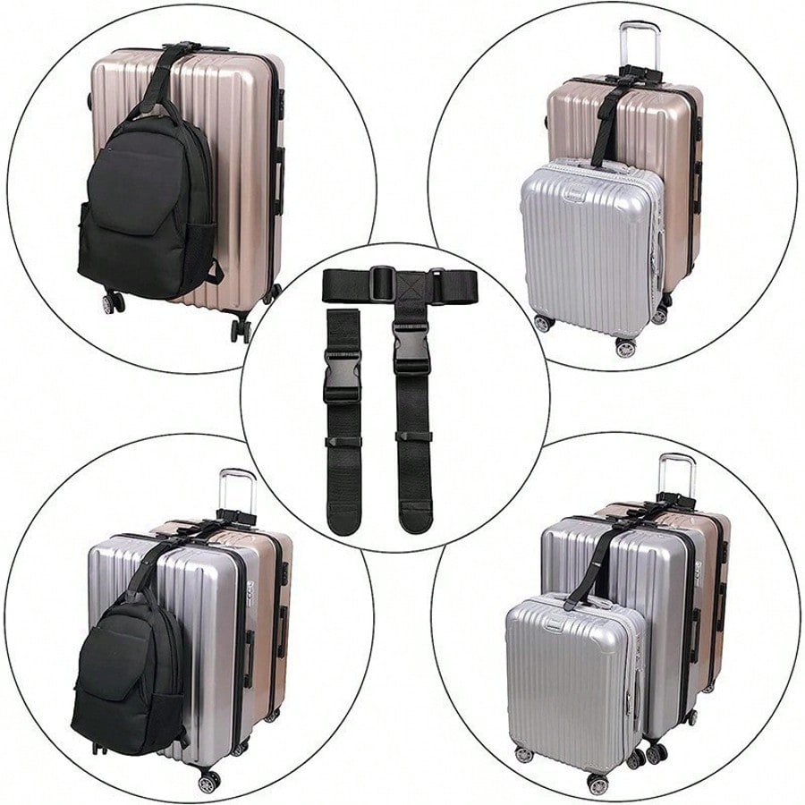 Travel Accessories Luggage Straps - 400cm/157.48インチ ヘビーデューティー荷物ストラップ 調節可能なバックル荷物ストラップ 旅行アクセサリー 荷物アクセサリー