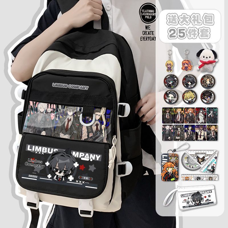 Travel Accessories Pack - リムバスカンパニーアニメ到着ファッション大容量ガールズボーイズ学校用デイリーパッケージトラベルバッグショルダーナップサックバックパック