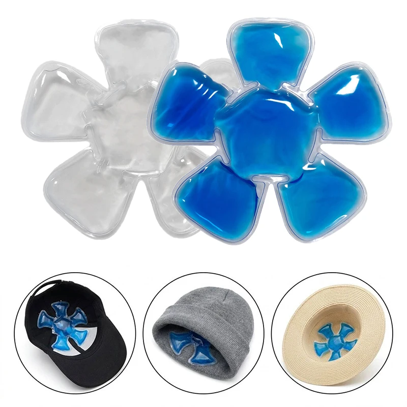Travel Accessories Pack - ブルーの調節可能なPVCジェルアイスパック、再利用可能な冷却パッド、ヘルメットや帽子用、ポータブルトラベルコールドコンプレス、アウトドアアクセサリー