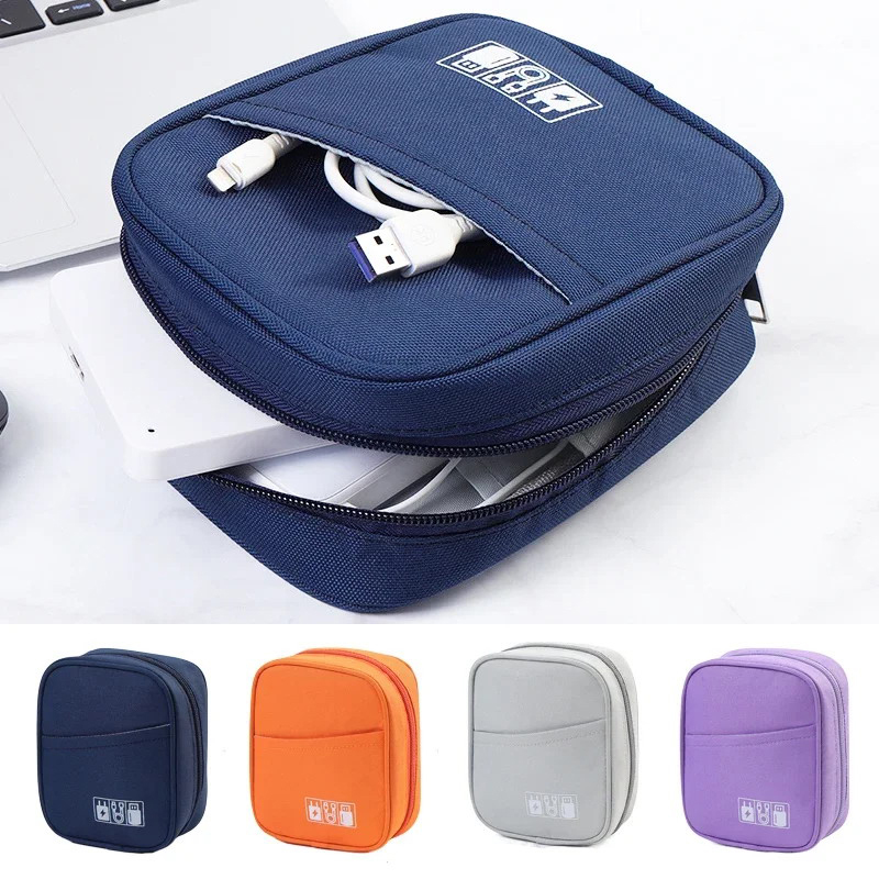 Travel Accessories Pack - 防水トラベルデータケーブルオーガナイザーバッグ、USBパワーバンクイヤホン収納ケース、ポータブルデジタルアクセサリー、新品