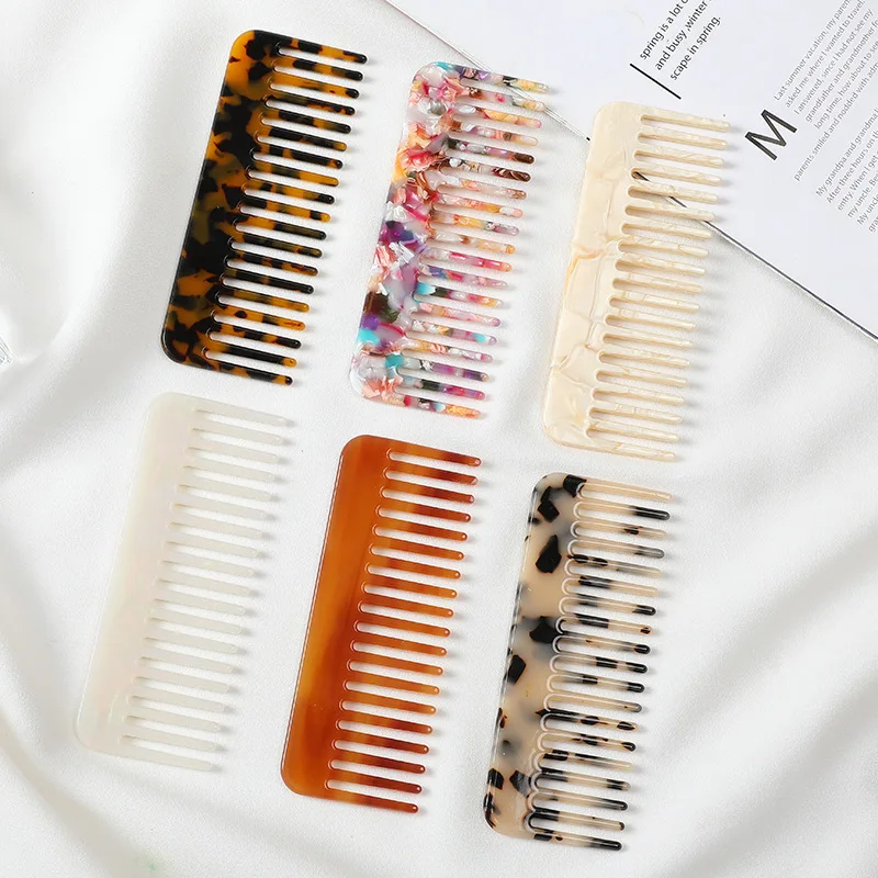 Travel Accessories Needed - 幅広歯のアセテートヘアコーム、静電気防止ヘアコーム、携帯用メイクアップコーム、カラフルなヘアサロンスタイリング、旅行用アクセサリー