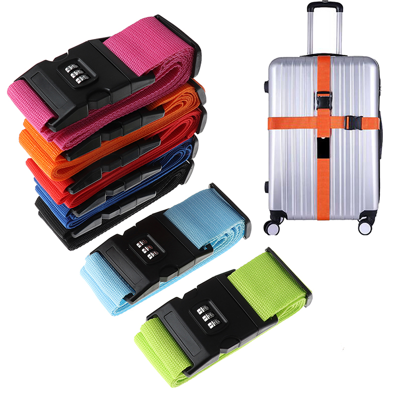 Travel Accessories Luggage Straps - 2mレインボーパスワードロックロープラゲッジバッグラゲッジストラップ付き3桁パスワードロックバックルストラップバッグベルト