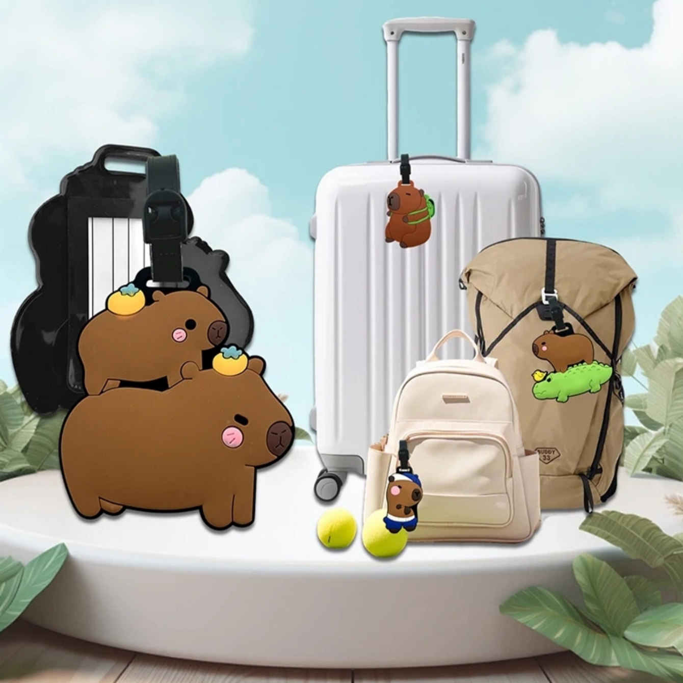 It Travel Accessories - 旅行用品、荷物タグ、漫画カピバラ、PVC荷物タグ、IDカード、住所ホルダー、荷物搭乗タグ、携帯用タグ