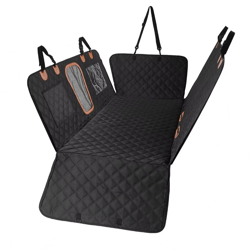Travel Accessories Dog - 3パネル構造の頑丈な車用後部座席エクステンダー、犬用カーシートカバー＆ペットシートマット、防水・洗濯可能、硬底、車での移動や屋外での使用に最適