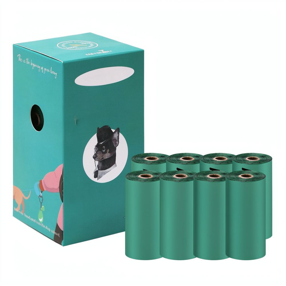 Travel Accessories Dog - 厚手で丈夫な犬用うんち袋。堆肥化可能なペット用廃棄物処理袋。漏れ防止加工が施され、日常の犬の散歩に最適な、コーンスターチ製の清掃用袋。