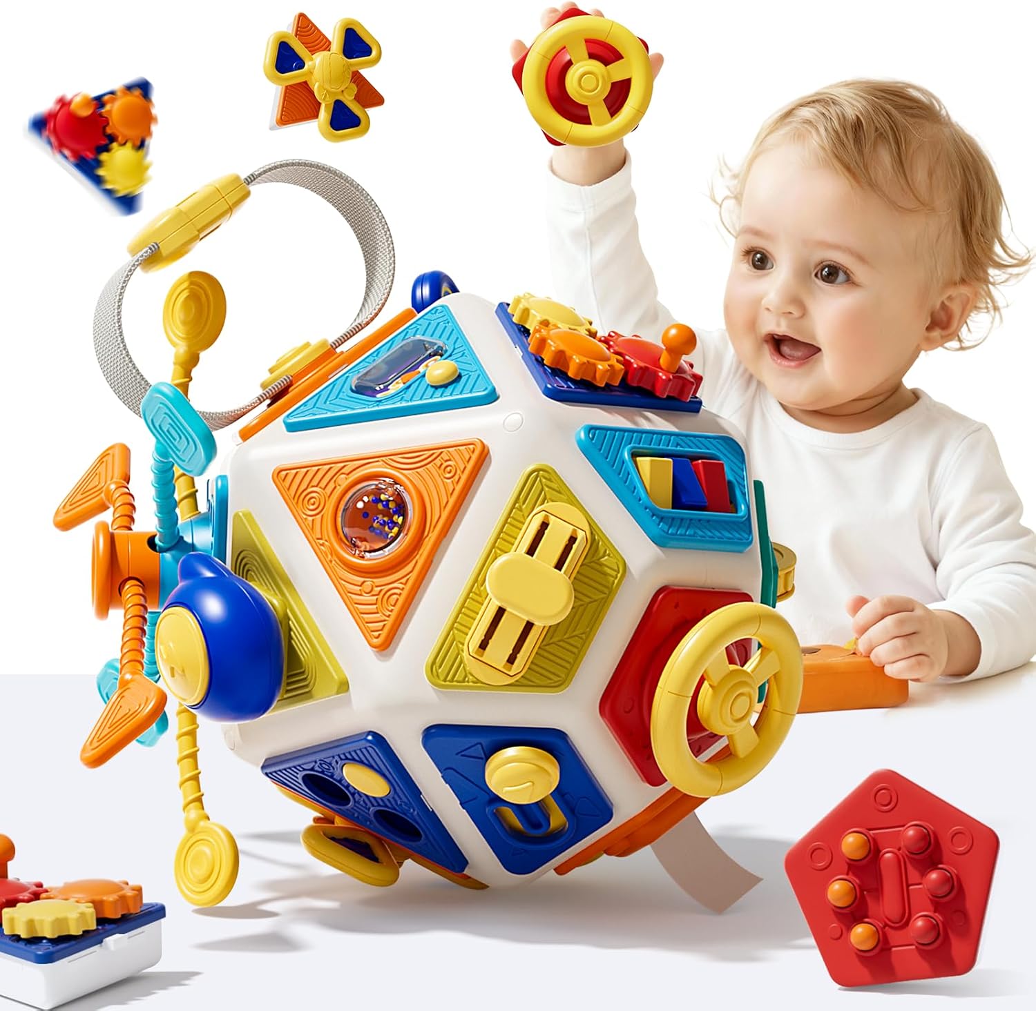 Travel Accessories Toddler - ベビービジーボードアクティビティキューブおもちゃ モンテッソーリ感覚玩具 幼児向け早期教育玩具 旅行用フィジェットトイ ギフト