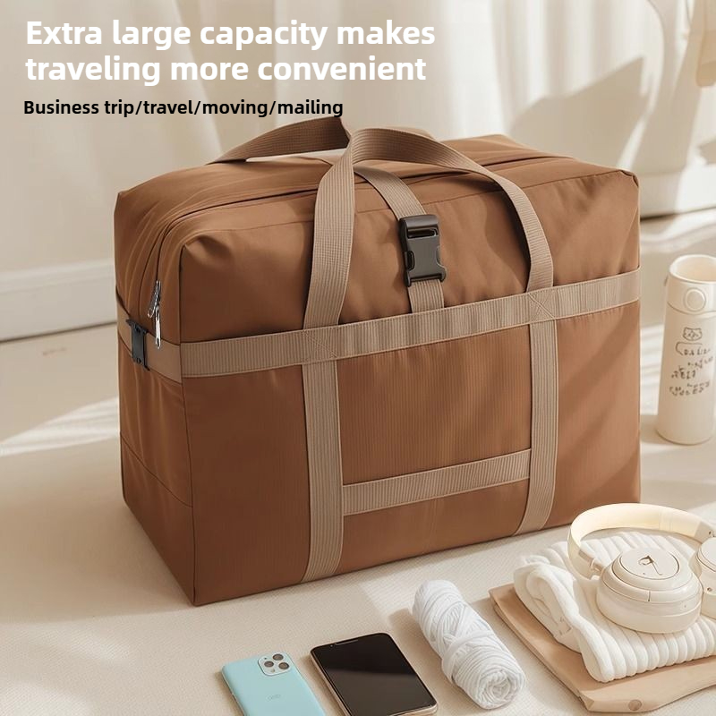 Travel Accessories B&M - 特大トラベルダッフルバッグ 折りたたみ式オックスフォード移動用トートバッグ 航空会社預け入れ可能荷物 防水収納 耐水性 ヘビーデューティー