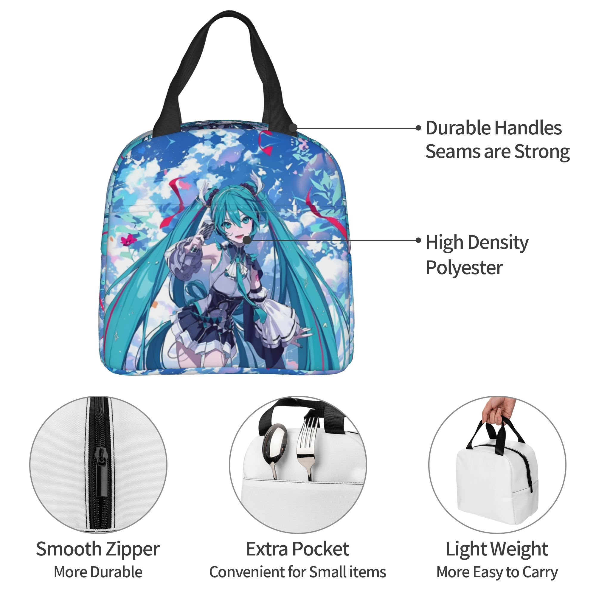 Travel Accessories 2022 - カスタム H-Hatsunes 断熱ランチバッグ Mikus Y2k Vocaloid