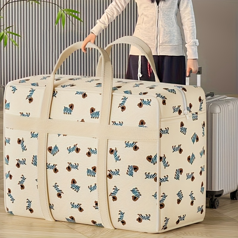 It Travel Accessories - 折りたたみ式荷物整理バッグ（かわいい子犬柄）、大容量省スペース旅行用収納バッグ、耐久性のあるポリエステル製バッグ