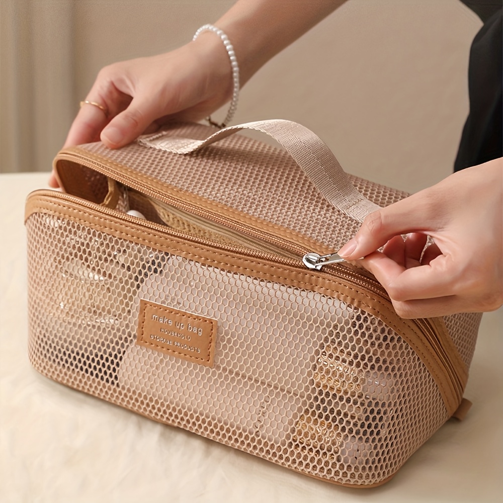 Travel Ziplock Bags - 女性用メイクアップオーガナイザー、トイレタリーキットバッグ、メイクアップケース収納ポーチ、高級レディースボックス、コスメティックバッグ、旅行用ジッパー付きオーガナイザーバッグ
