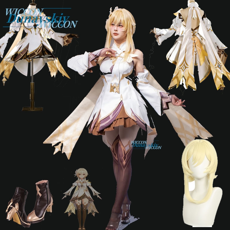 Travel Accessories For Women - 原神インパクト新しいスキン トラベラー ルミネ コスプレ衣装ウィッグ ドレスシューズ アクセサリー