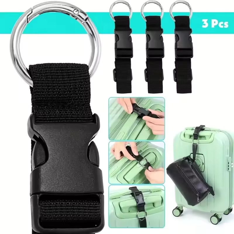 Travel Accessories Luggage Straps - 旅行用荷物固定ストラップ バックパック用外部ストラップ ポータブルストラップ リリースバックル付き 追加バッグ用荷物ストラップ ベルト
