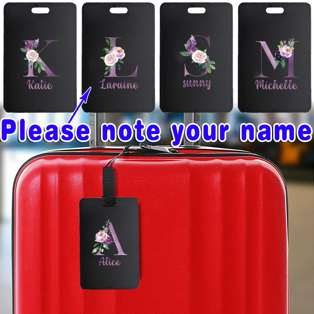 Travel Accessories Luggage Straps - カスタマイズ可能な名前入りラゲージタグ PU製航空券識別ラベル 調節可能なストラップ付きパーソナライズされた旅行アクセサリー