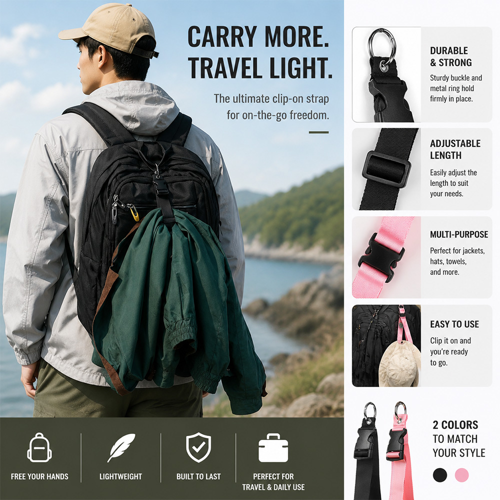 Travel Accessories Luggage Straps - ポータブル盗難防止荷物ストラップ耐久性のある屋外バックル男性女性バックパッククリップ必須旅行ギフトバッグタグ荷物用