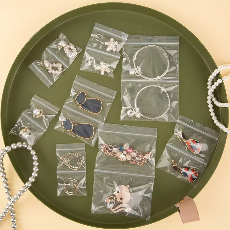 Travel Ziplock Bags - 500 個透明ダブルポケットジップロックバッグホーム旅行真珠ジュエリーリング包装アクセサリー 2 つの個別の保存袋