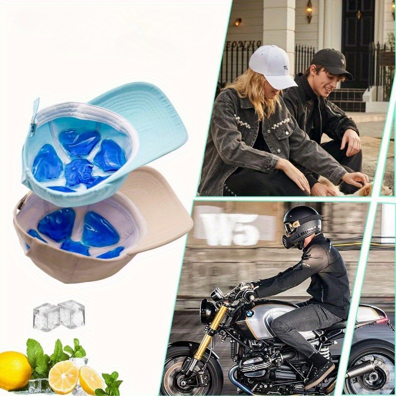 青色のPVCジェルアイスパック - ヘルメットや帽子用の調整 - Travel Accessories Pack のレビューと価格