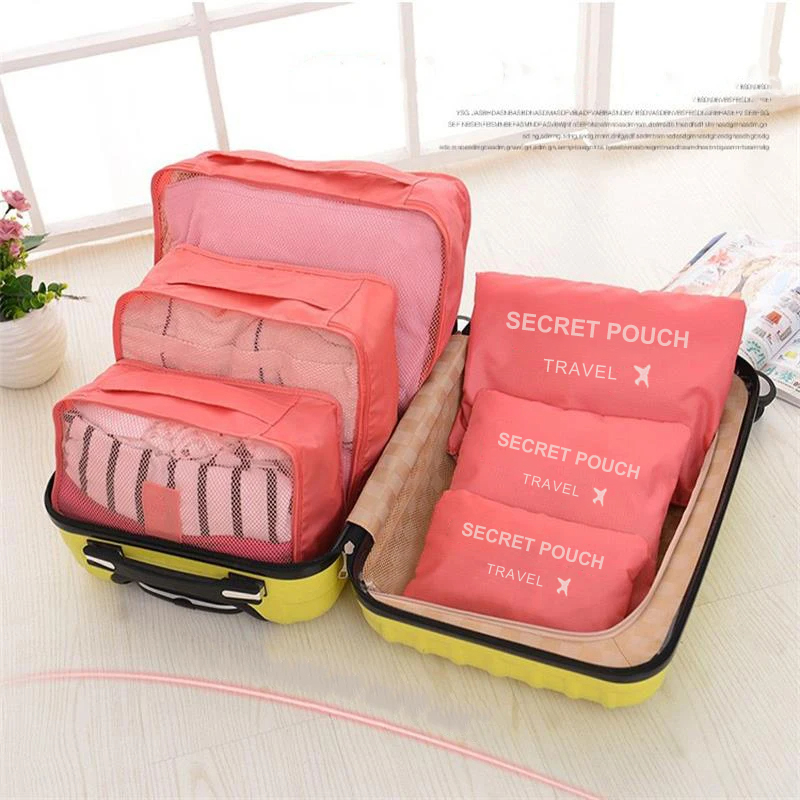 6 ピース/セット ピンク/ブルー/グレー トラベル収納バッ - Travel Ziplock Bags のレビューと価格