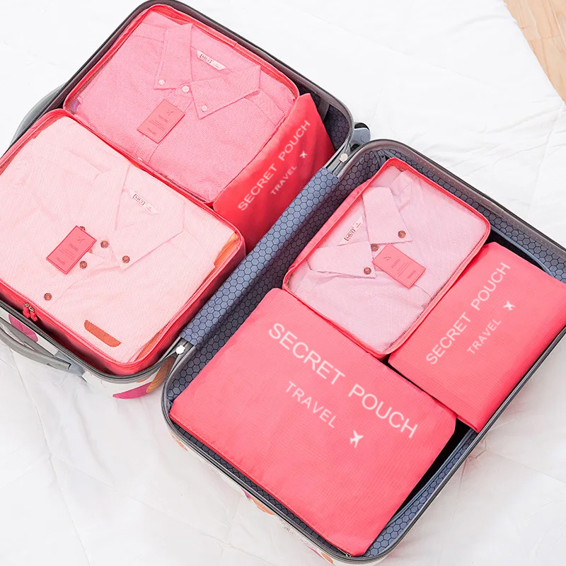 6 ピース/セット ピンク/ブルー/グレー トラベル収納バッ - Travel Ziplock Bags のレビューと価格