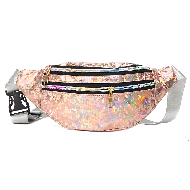 女性用ホログラフィックホログラフィックファニーパック,ランド - Travel Ziplock Bags のレビューと価格