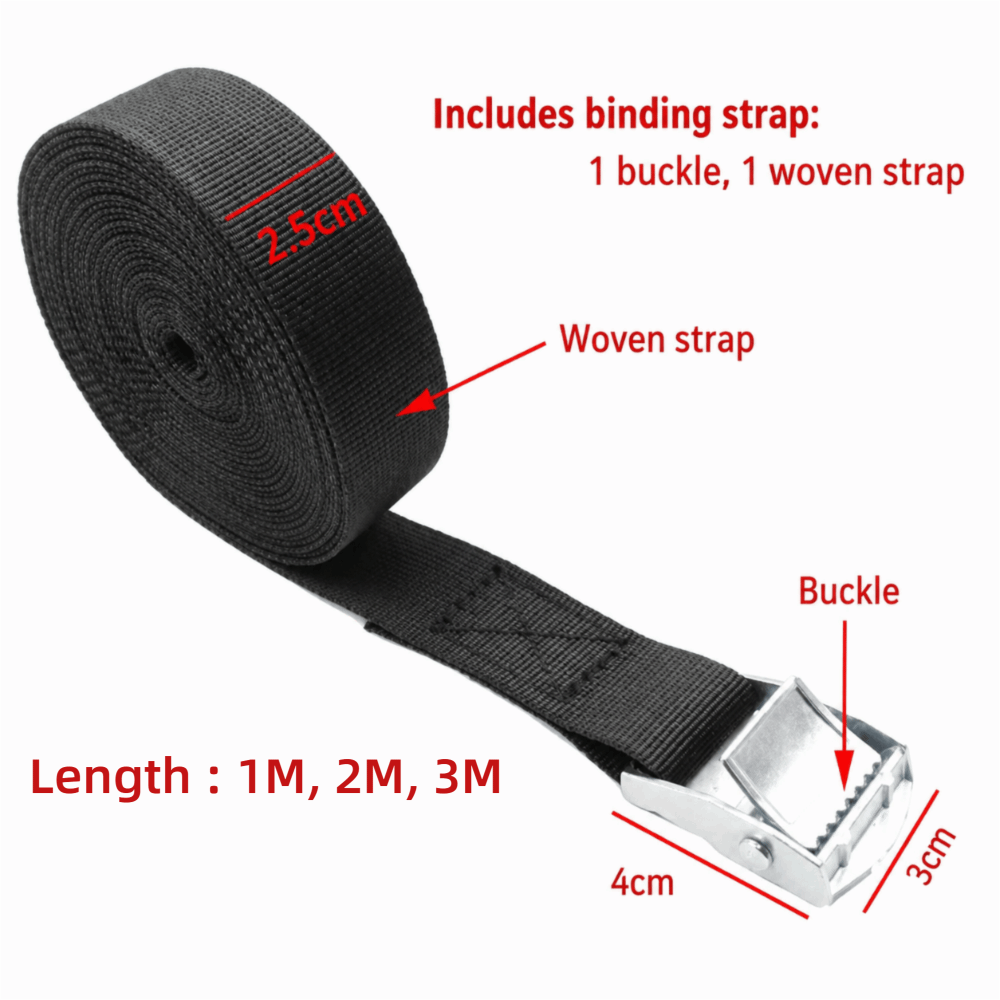 ブラックタイダウンストラップ 金属バックル付き 調節可能な荷 - Travel Accessories Luggage Straps のレビューと価格