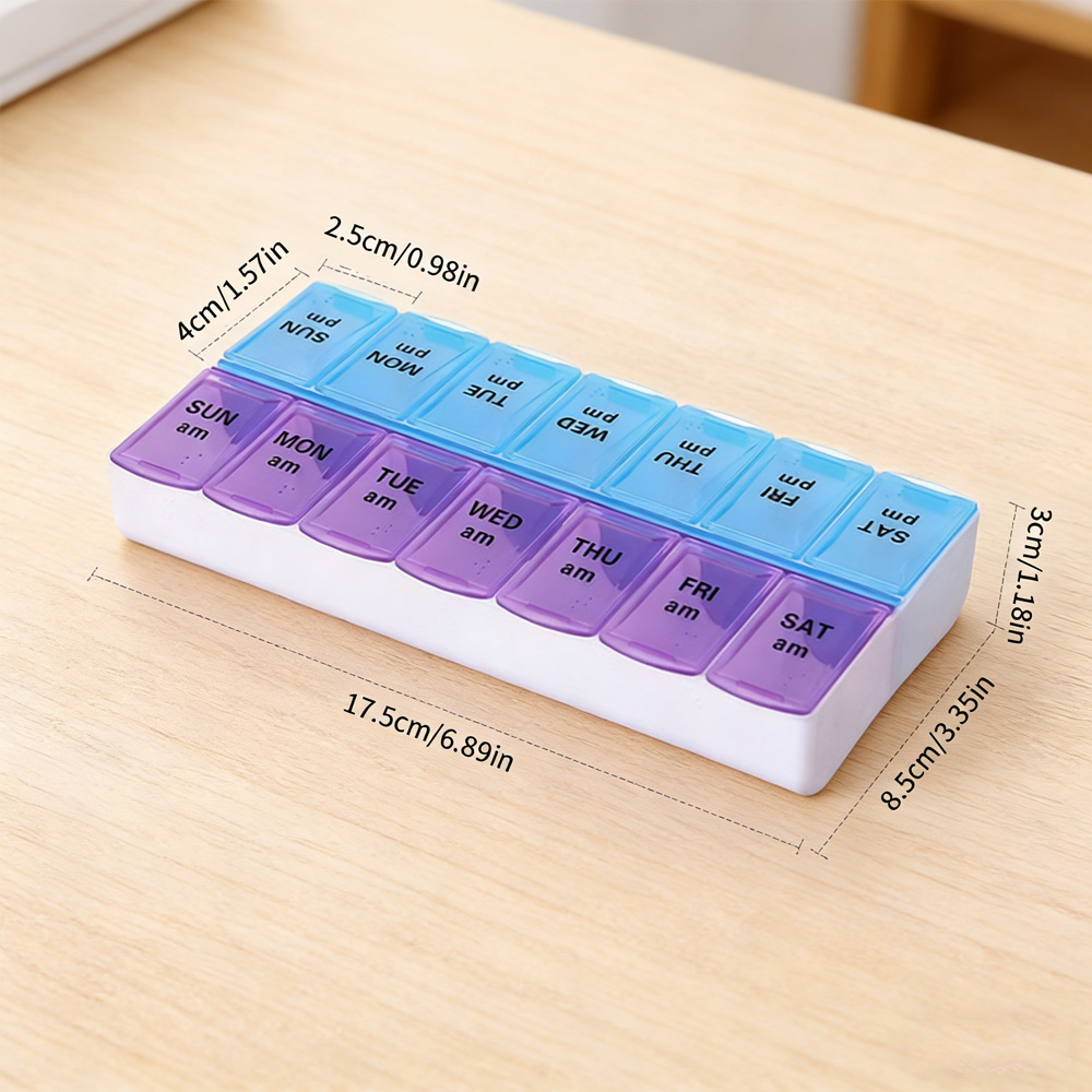 14コンパートメント独立型ピルケースポータブル薬箱ホームオフ - Travel Accessories Box のレビューと価格