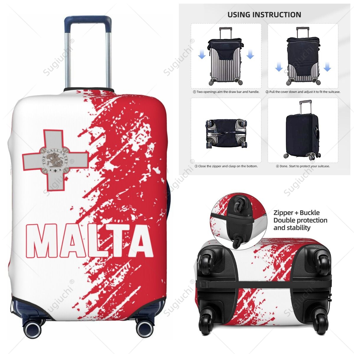 マルタ国旗荷物カバースーツケース弾性ダストケース旅行アクセサ - Travel Accessories Malta のレビューと価格
