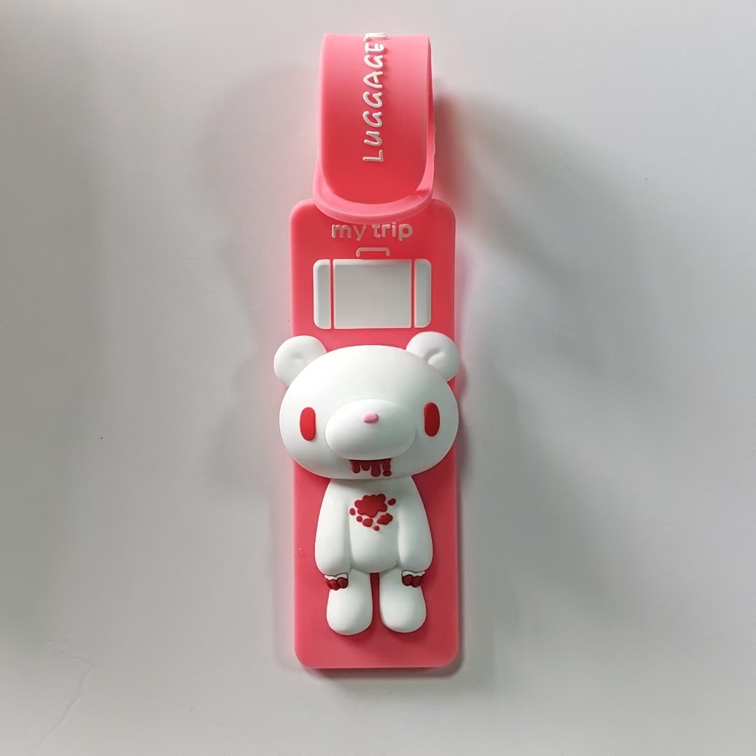 かわいい漫画のクマのシリコン製荷物タグ、紛失防止スーツケース - Travel Accessories Luggage Straps のレビューと価格