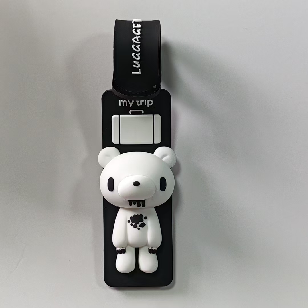 かわいい漫画のクマのシリコン製荷物タグ、紛失防止スーツケース - Travel Accessories Luggage Straps のレビューと価格