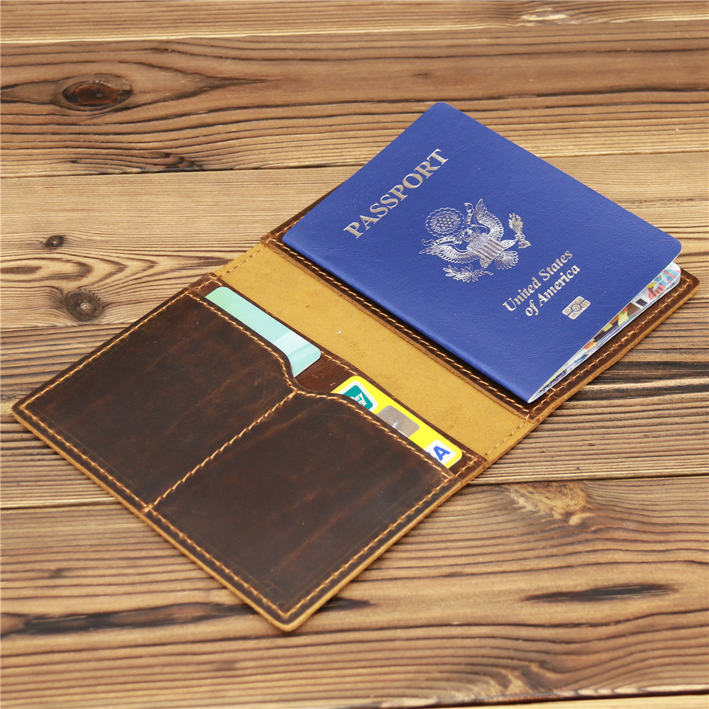本革のパスポートカバー,100%,男性用ヴィンテージ,クレイ - Travel Accessories Malta のレビューと価格