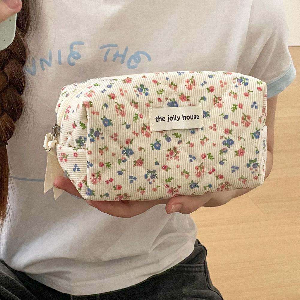 ヴィンテージ風花柄キルティングメイクアップバッグ 携帯用コッ - Travel Accessories Box のレビューと価格