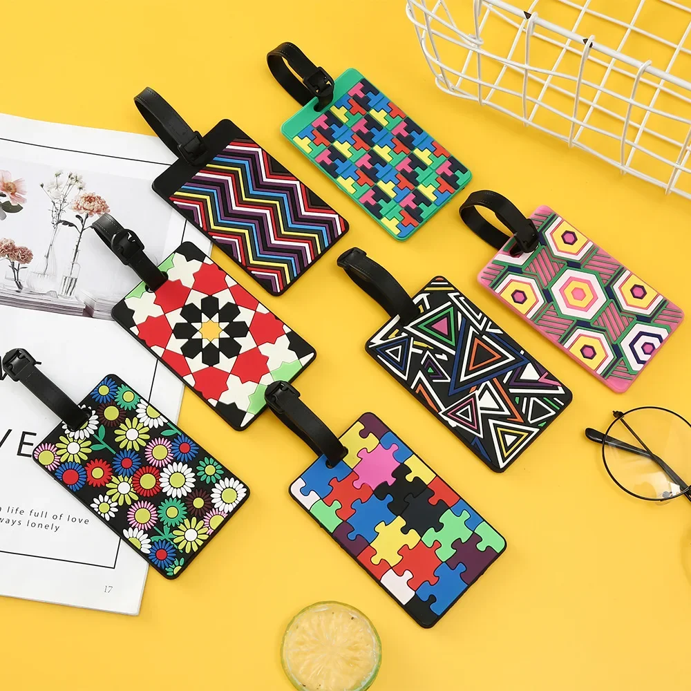 幾何学的な形のラゲッジタグ,スーツケースID,アドレスホルダ - Travel Accessories Pack のレビューと価格