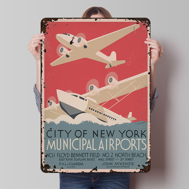 ヴィンテージニューヨークニューヨーク空港旅行プリントポスター - Travel Accessories Nyc のレビューと価格