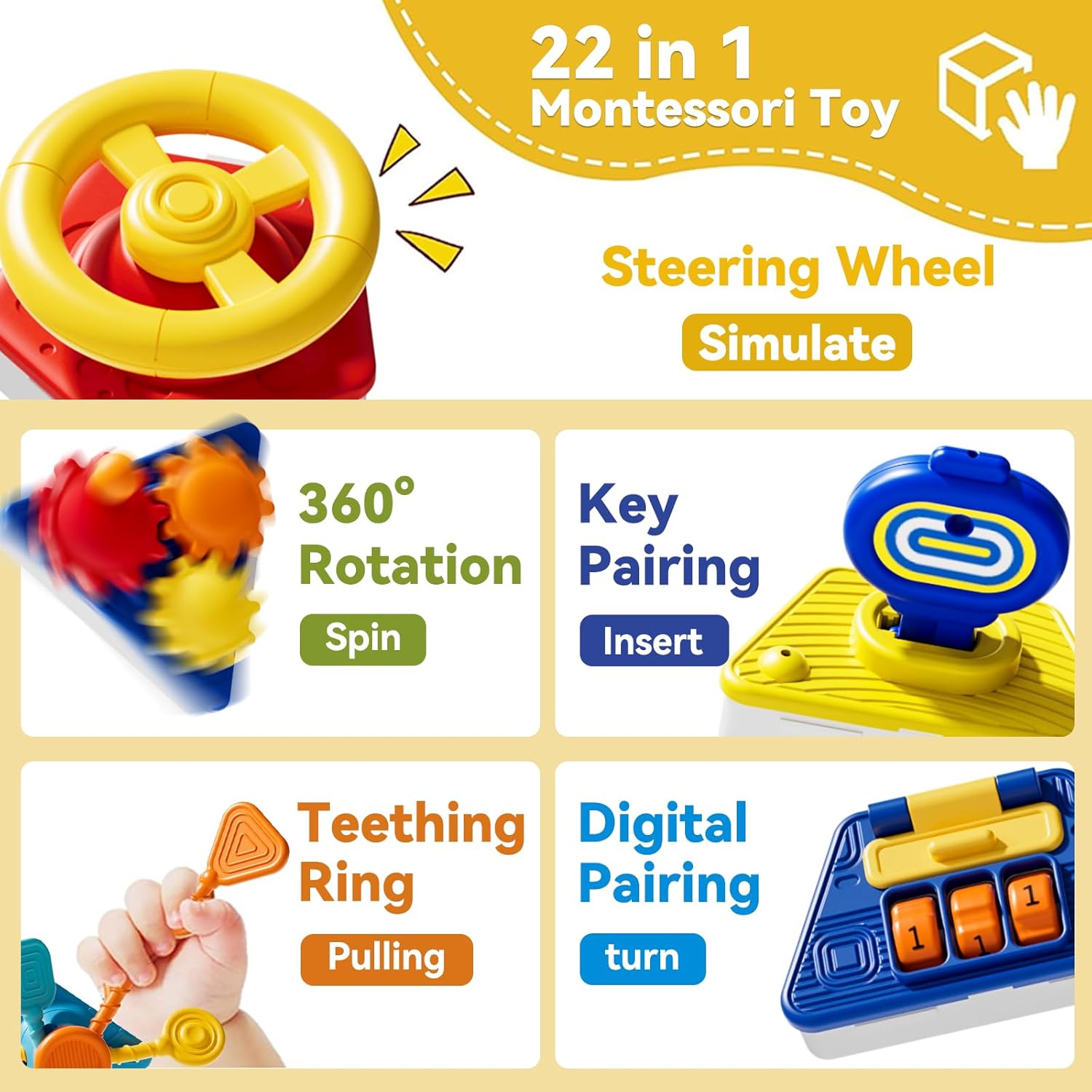 ベビービジーボードアクティビティキューブおもちゃ モンテッソ - Travel Accessories Toddler のレビューと価格