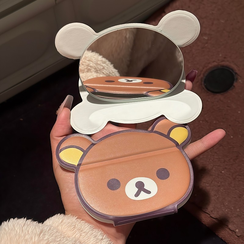リラックマ折りたたみ化粧鏡かわいいシンプルなポータブル手持ち - Travel Accessories Needed のレビューと価格