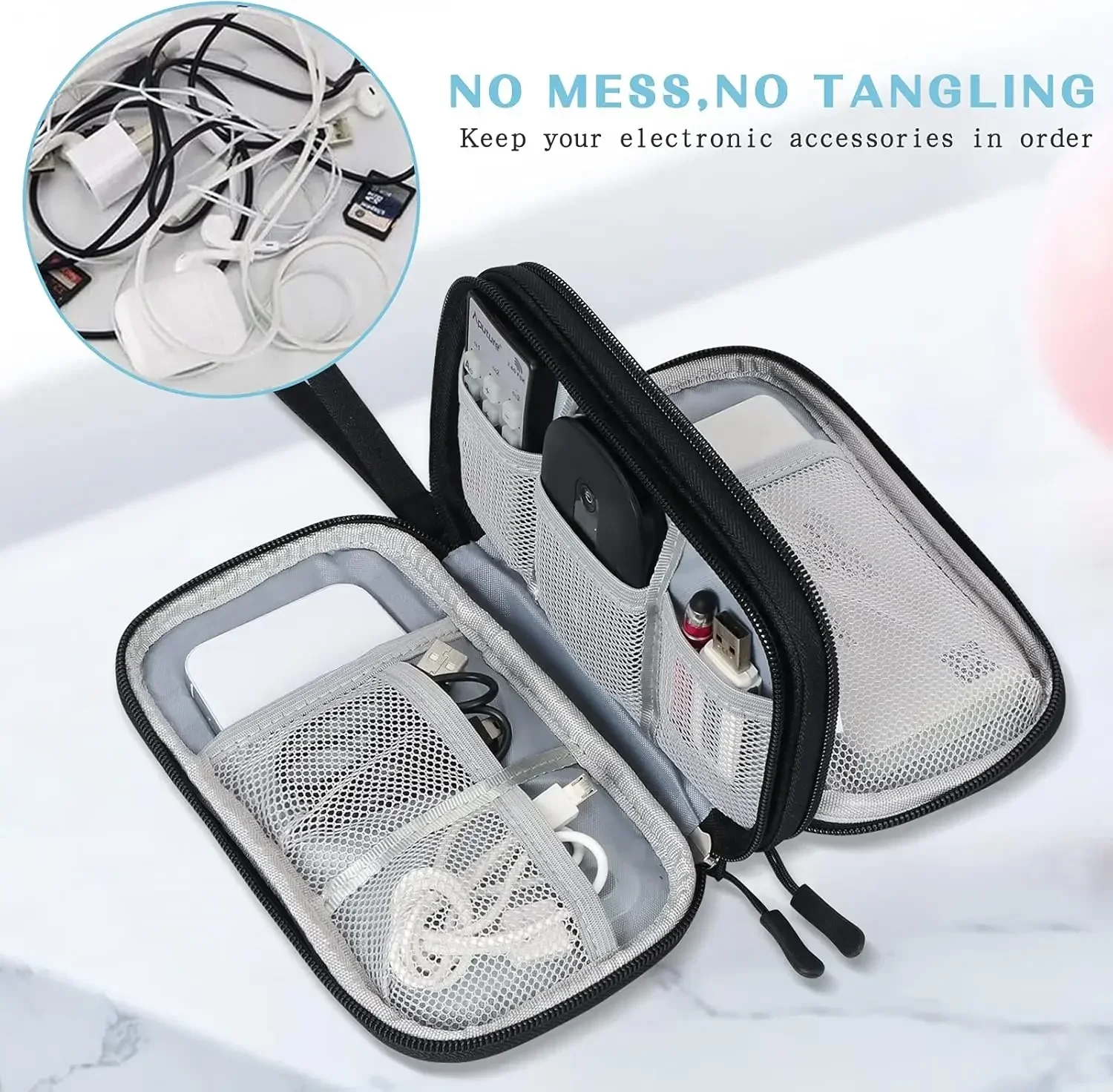 トラベルケーブルバッグ ポータブルデジタル収納ポーチ 充電器 - Travel Accessories Electronics のレビューと価格