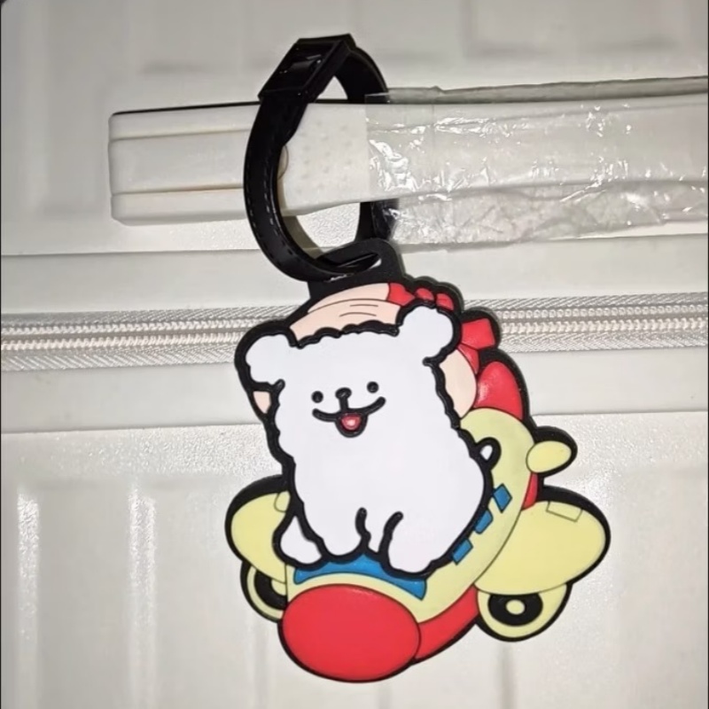    かわいい漫画犬のシリコン製荷物タグ、紛失防止スーツケ - Travel Accessories Dog のレビューと価格