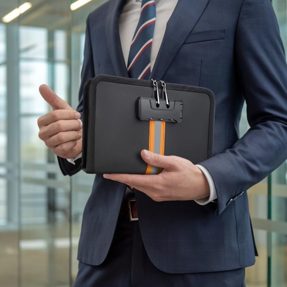 耐火マネーバッグ コンビネーションロック付き 防水 ブラック - Travel Ziplock Bags のレビューと価格