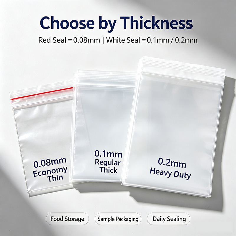 透明な再封可能なジップバッグ、多様な厚さ（0.08/0.1/ - Travel Ziplock Bags のレビューと価格