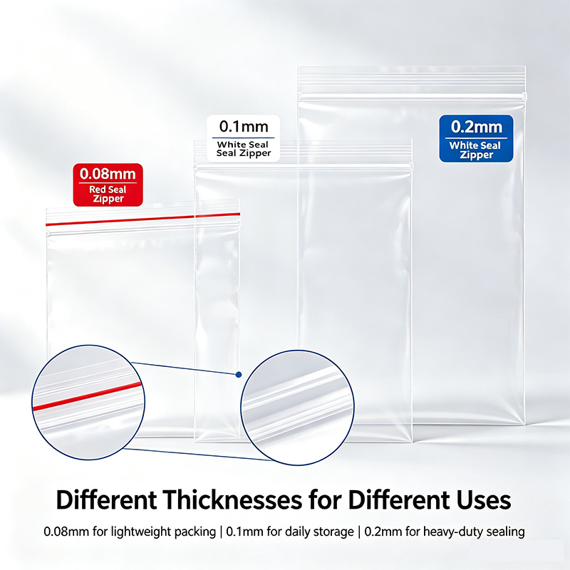 透明な再封可能なジップバッグ、多様な厚さ（0.08/0.1/ - Travel Ziplock Bags のレビューと価格