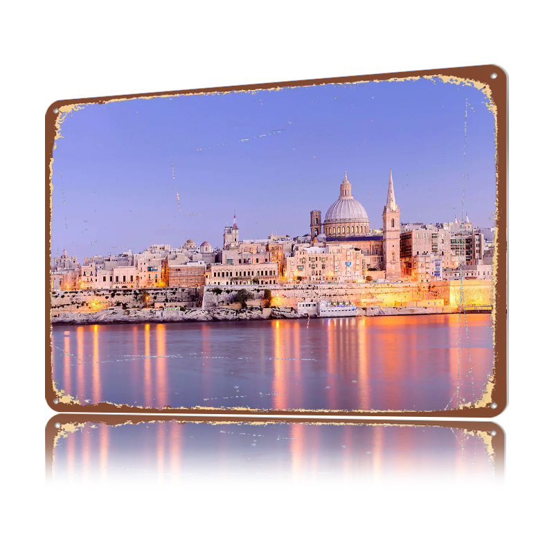 マルタ・ヴァレッタ旅行都市3Dテクスチャメタルポスターカスタ - Travel Accessories Malta のレビューと価格