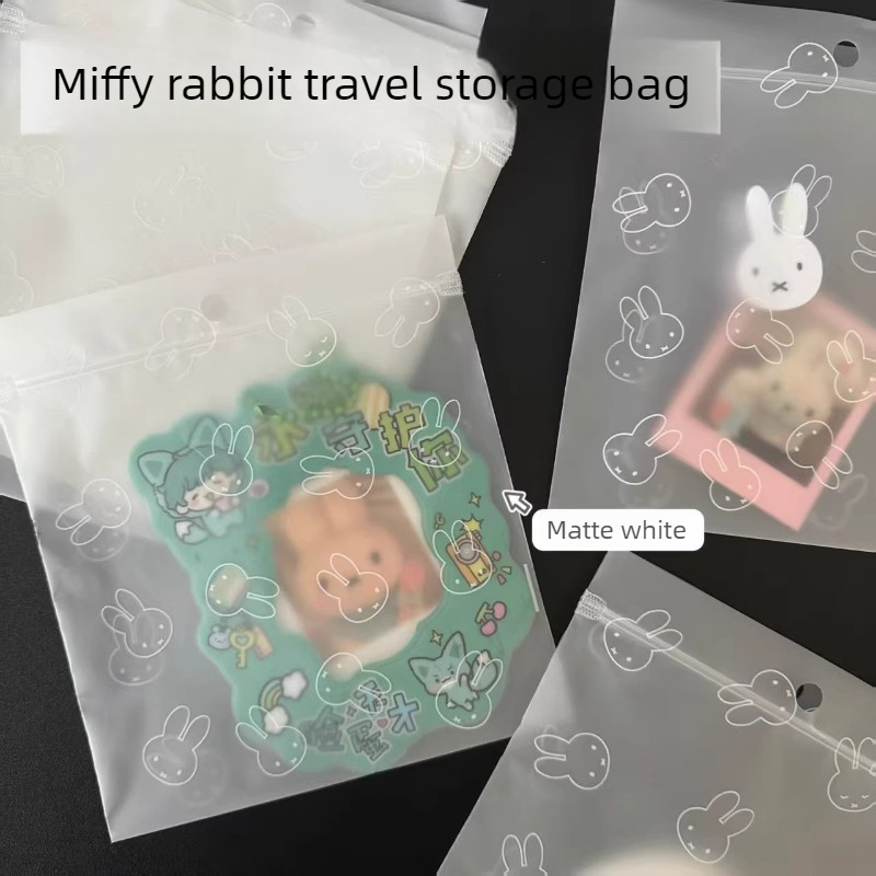 ミッフィーウサギかわいいアニメ漫画フロスト半透明収納袋ジップ - Travel Ziplock Bags のレビューと価格