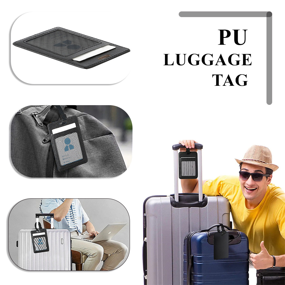カスタマイズ可能な名前入りラゲージタグ PU製航空券識別ラベ - Travel Accessories Luggage Straps のレビューと価格