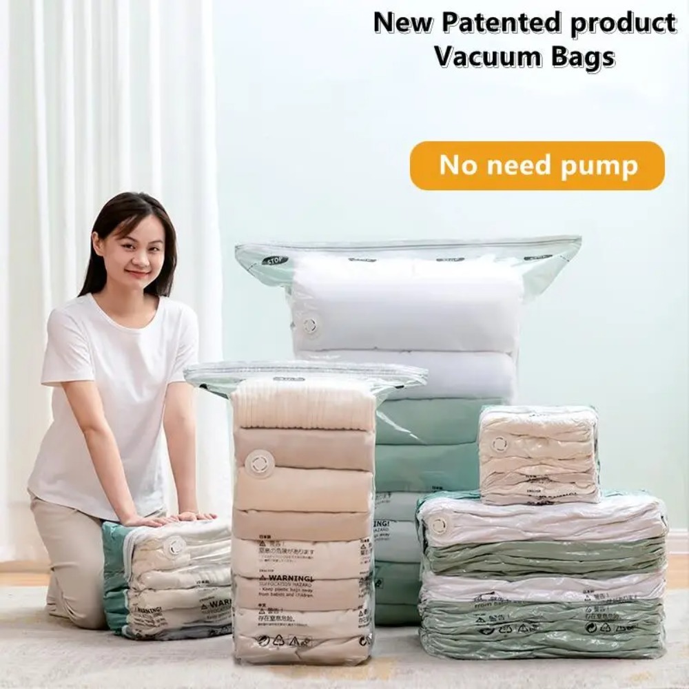 1個入り大型真空保存袋 プラスチック製 ポンプ不要 衣類や毛 - Travel Accessories Needed のレビューと価格